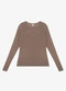 Rovitex - Blusa Manga Longa em Visco Tricot Marrom - variação: Marrom