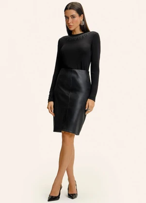 Endless - Blusa Manga Longa em Visco Tricot Preto - ENDLESS
