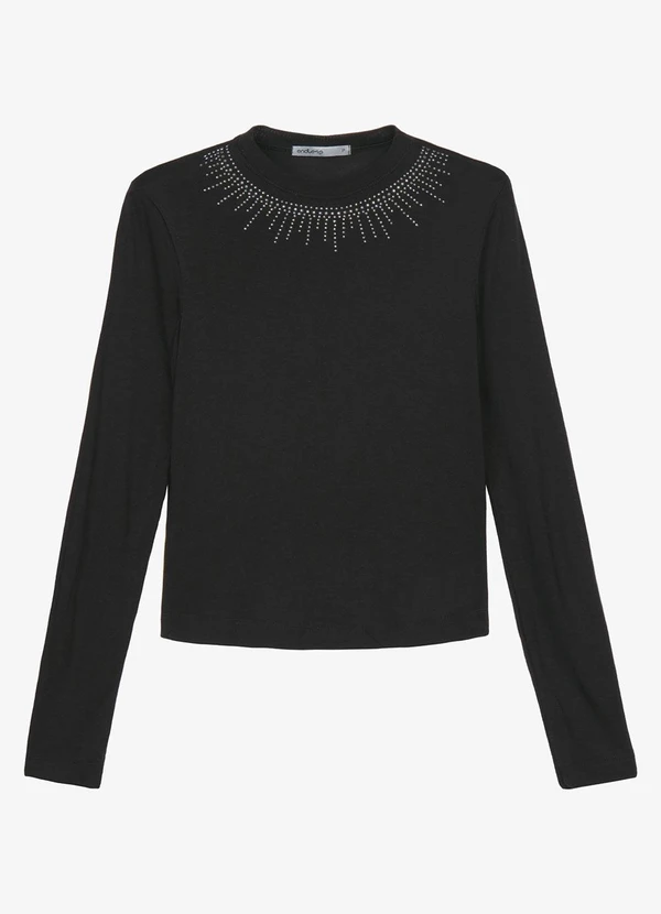 Endless - Blusa Manga Longa em Visco Tricot Preto 3