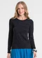 Rovitex - Blusa Manga Longa em Viscotorcion Preto - variação: Preto