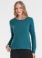 Rovitex - Blusa Manga Longa em Viscotorcion Preto - variação: Verde