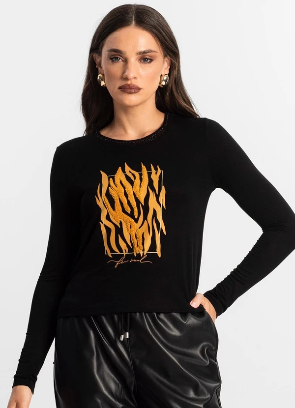 Endless - Blusa Manga Longa Preto 4