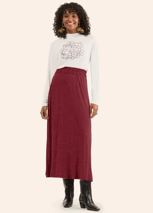 Rovitex - Blusa Manga Longa Estampada Bege - ROVITEX