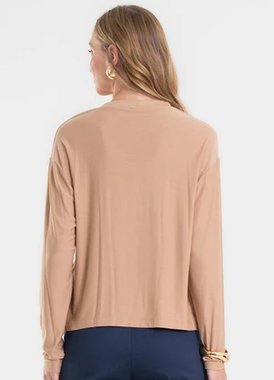 Rovitex - Blusa Manga Longa Estampada Marrom - ROVITEX