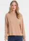 Rovitex - Blusa Manga Longa Estampada Bege - variação: Marrom