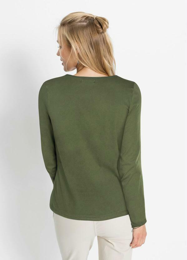 Outlet - Blusa Manga Longa Estampada Verde 2