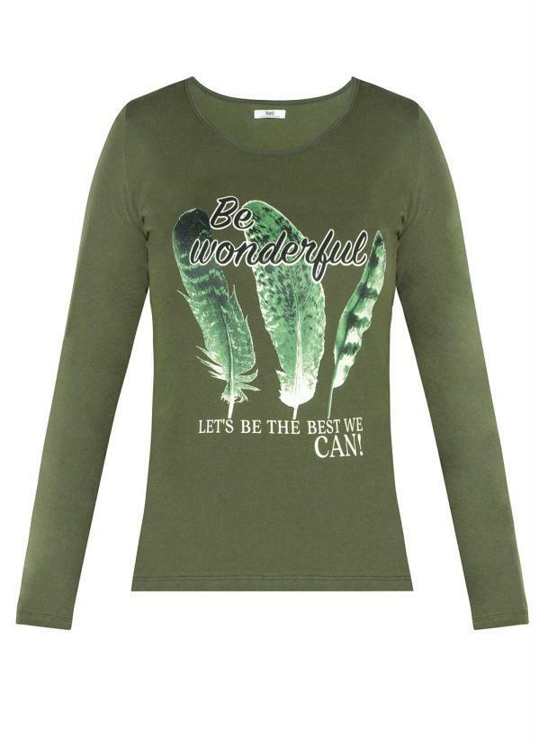 Outlet - Blusa Manga Longa Estampada Verde 7