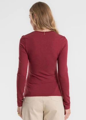 Rovitex - Blusa Manga Longa Estampada Vermelho - ROVITEX