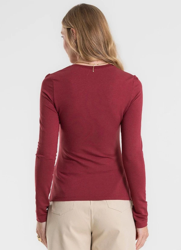 Rovitex - Blusa Manga Longa Estampada Vermelho 2