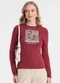Rovitex - Blusa Manga Longa Estampada Vermelho - variação: Vermelho