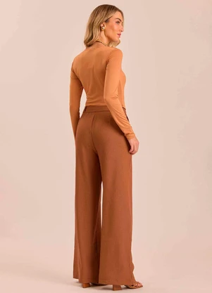 Doce Trama - Blusa Manga Longa Ethnic Blur Marrom - DOCE TRAMA