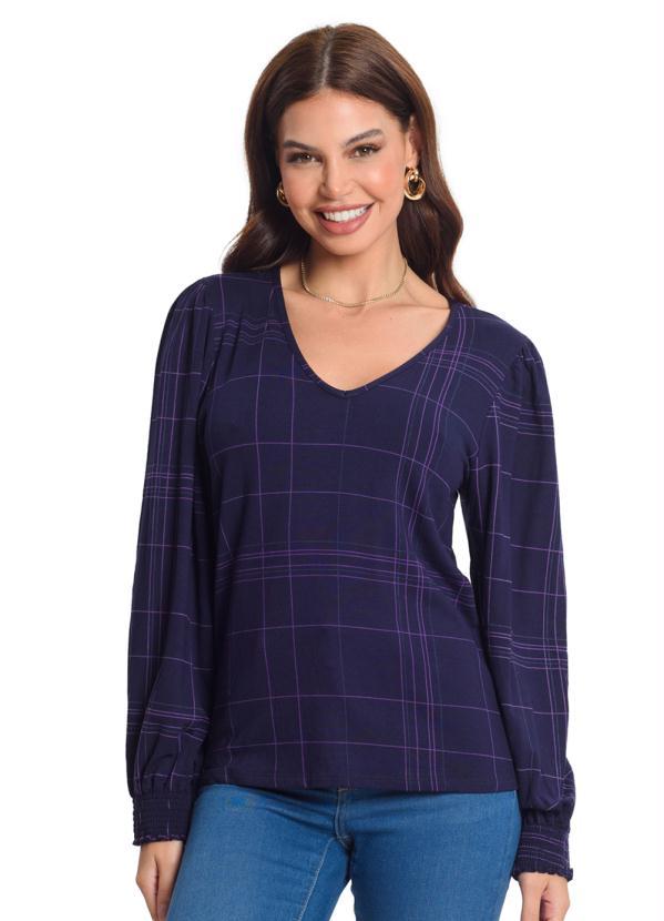 Rovitex - Blusa Manga Longa Feminina . Azul