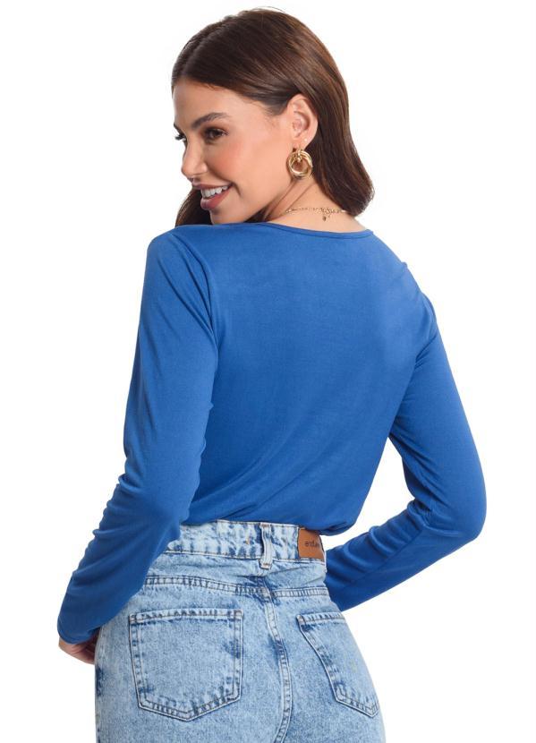 Rovitex - Blusa Manga Longa Feminina Azul 2