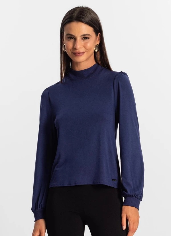 Rovitex - Blusa Manga Longa Feminina Azul