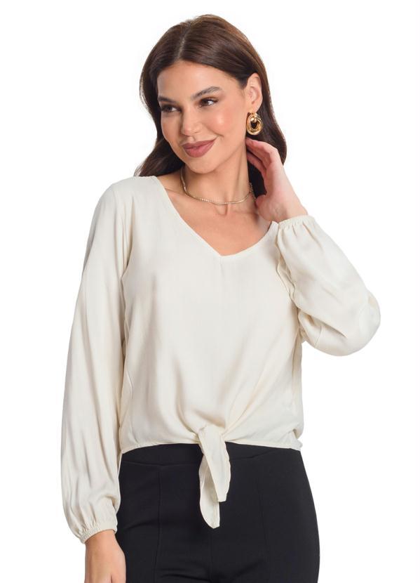 Rovitex - Blusa Manga Longa Feminina . Bege