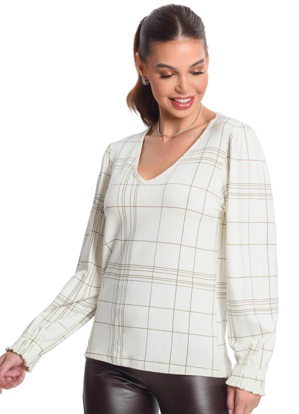 Rovitex - Blusa Manga Longa Feminina Bege 1