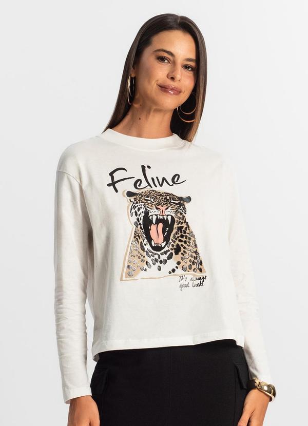 Rovitex - Blusa Manga Longa Feminina Bege