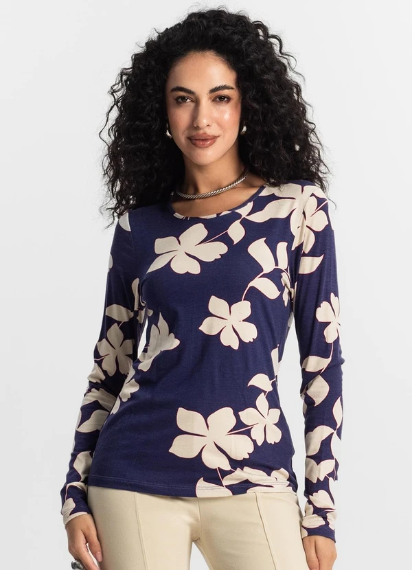 Rovitex - Blusa Manga Longa Feminina Bege