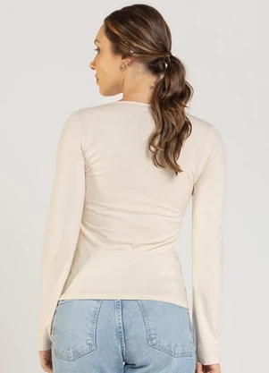 Just Basic - Blusa Manga Longa Feminina Bege - JUST BASIC