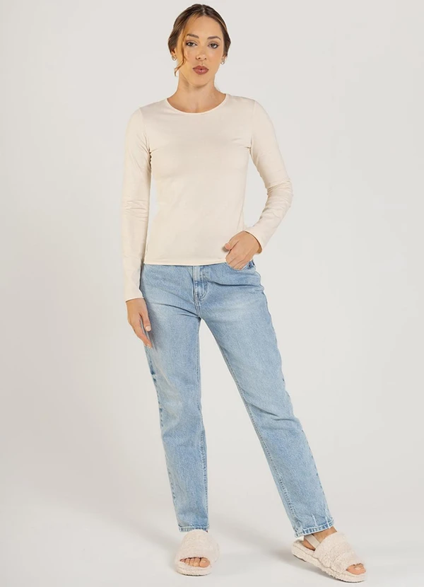 Just Basic - Blusa Manga Longa Feminina Bege 3