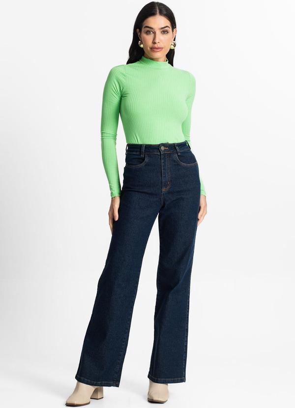 Select - Blusa Manga Longa Feminina Canelada Verde 4