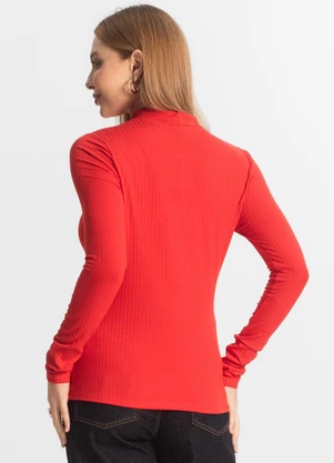 Select - Blusa Manga Longa Feminina Canelada Vermelho - SELECT