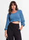 Endless - Blusa Manga Longa Feminina em Air Flow Azul - variação: Azul