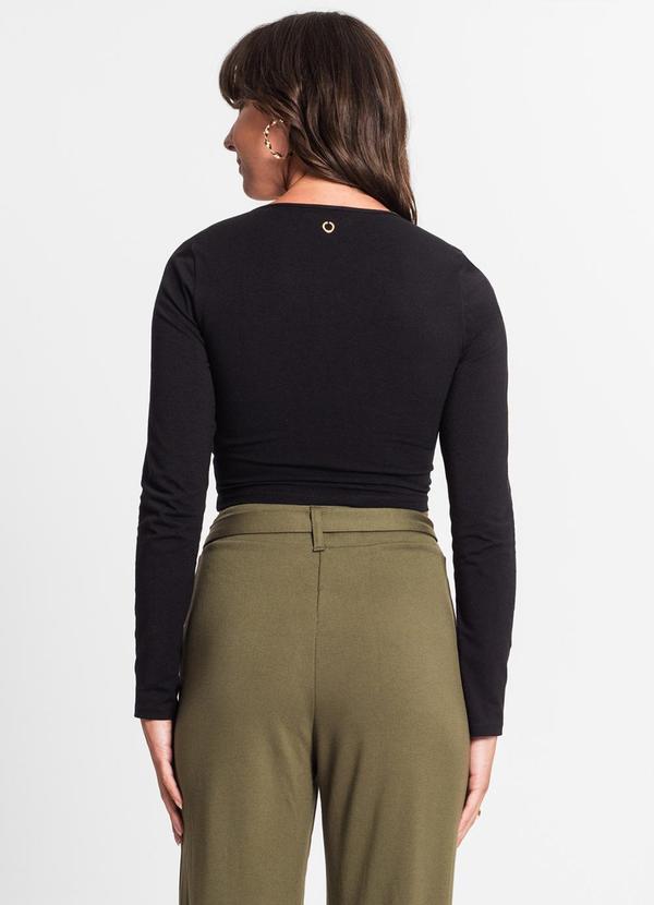 Endless - Blusa Manga Longa Feminina em Cotton Leve Preto 2