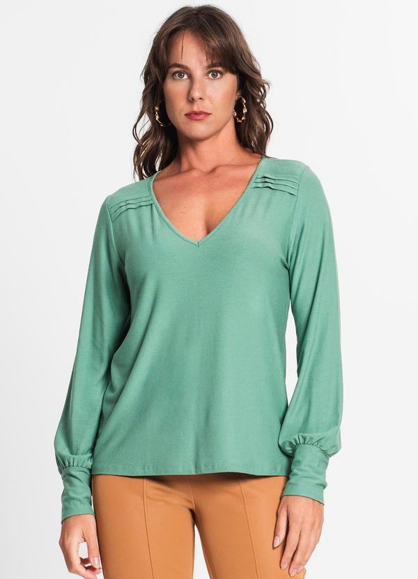 Endless - Blusa Manga Longa Feminina em Viscose Verde