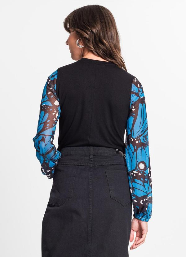 Endless - Blusa Manga Longa Feminina em Viscotorcion Azul 2