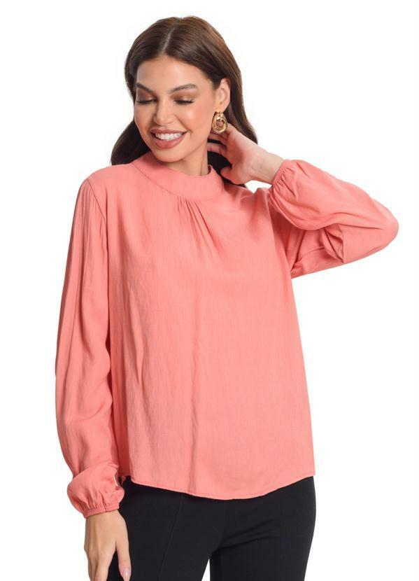 Rovitex - Blusa Manga Longa Feminina . Laranja