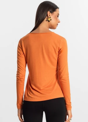 Rovitex - Blusa Manga Longa Feminina Laranja - ROVITEX