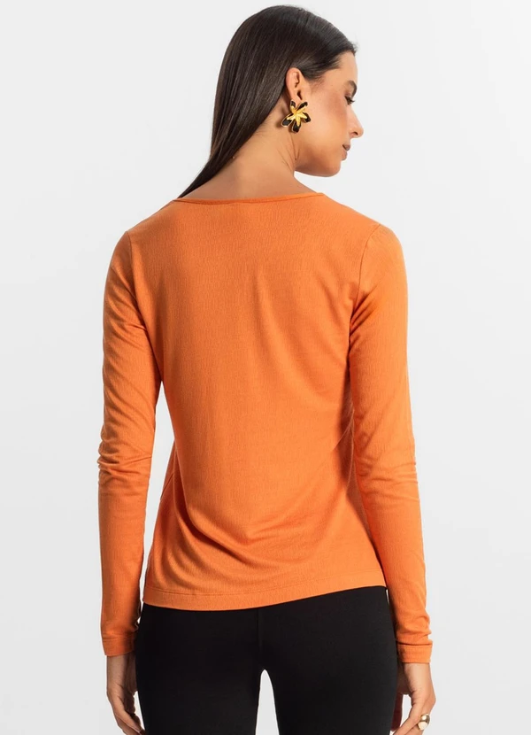 Rovitex - Blusa Manga Longa Feminina Laranja 2