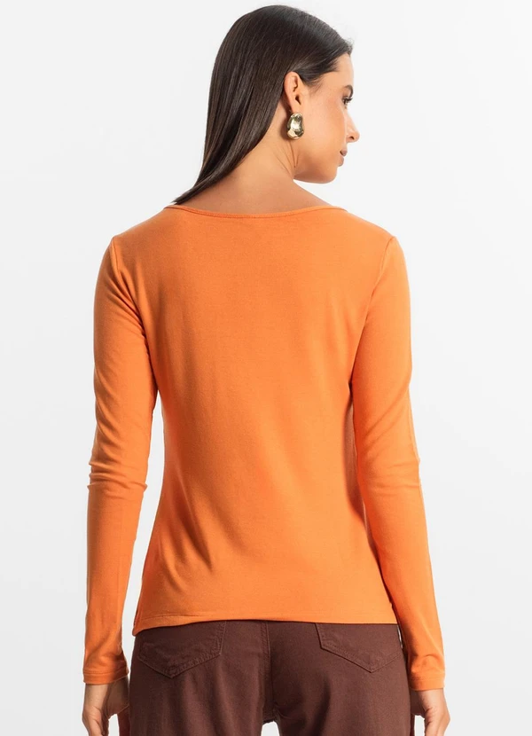 Rovitex - Blusa Manga Longa Feminina Laranja 2