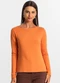 Rovitex - Blusa Manga Longa Marrom - variação: Laranja