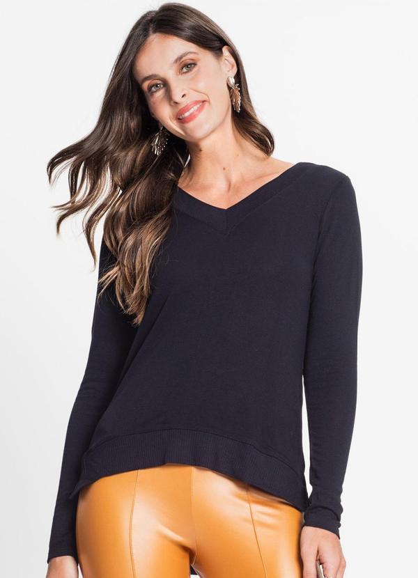 Rovitex - Blusa Manga Longa Feminina Preto