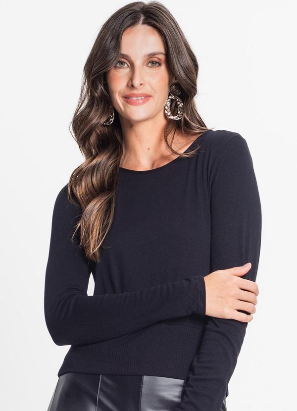 Rovitex - Blusa Manga Longa Feminina . Preto