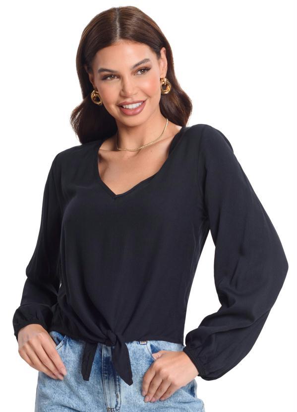 Rovitex - Blusa Manga Longa Feminina . Preto