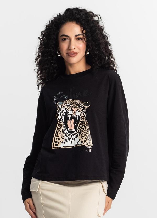 Rovitex - Blusa Manga Longa Feminina Preto