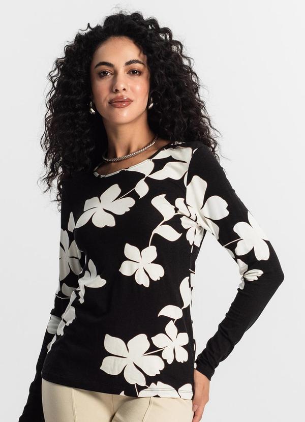 Rovitex - Blusa Manga Longa Feminina Preto