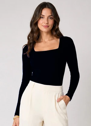 Infinita Cor - Blusa Manga Longa Feminina Preto - INFINITA COR