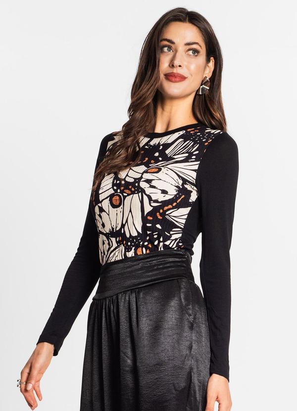 Endless - Blusa Manga Longa Feminina Ribana Canelada Bege