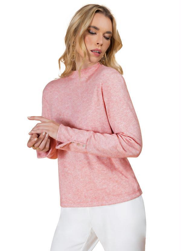Rovitex - Blusa Manga Longa Feminina Rosa