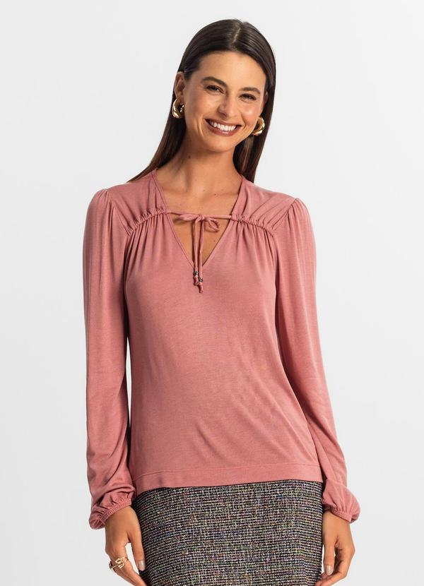 Rovitex - Blusa Manga Longa Feminina Rosa
