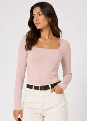 Infinita Cor - Blusa Manga Longa Feminina Rosa - INFINITA COR
