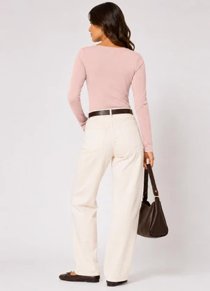 Infinita Cor - Blusa Manga Longa Feminina Rosa - INFINITA COR