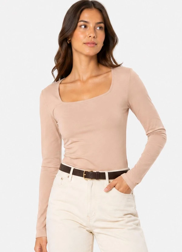 Infinita Cor - Blusa Manga Longa Feminina Rosa