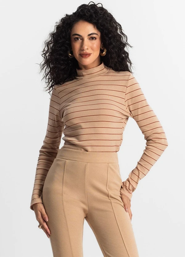 Rovitex - Blusa Manga Longa Feminina Marrom 4