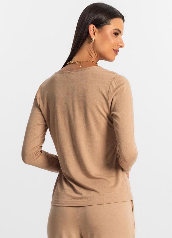Rovitex - Blusa Manga Longa Feminina Marrom 2