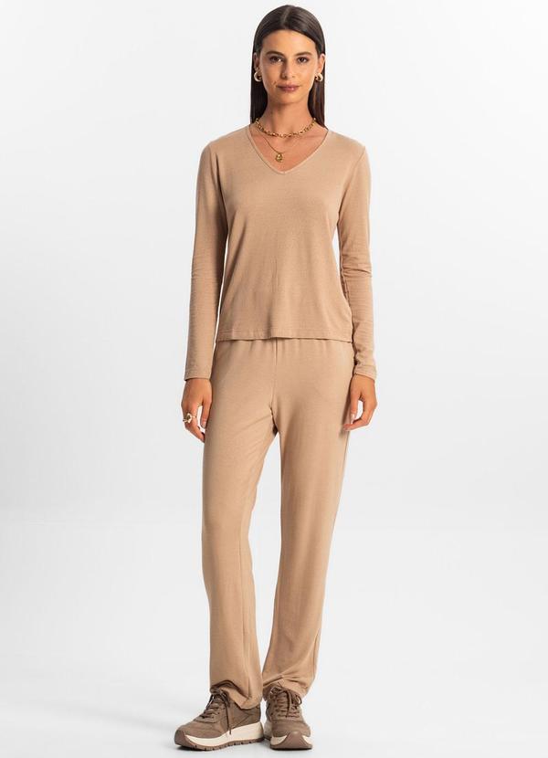 Rovitex - Blusa Manga Longa Feminina Marrom 3